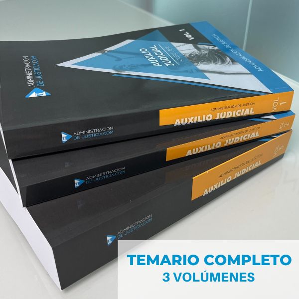 comprar temario impreso completo oposiciones auxilio judicial 3 volúmenes